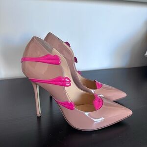 Elegant Pink and Fuchsia Patent Leather Heels